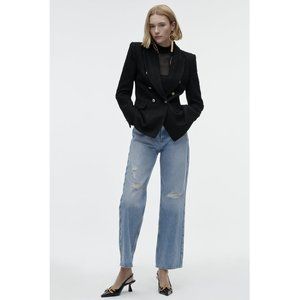 Zara Black Blazer with Gold Buttons